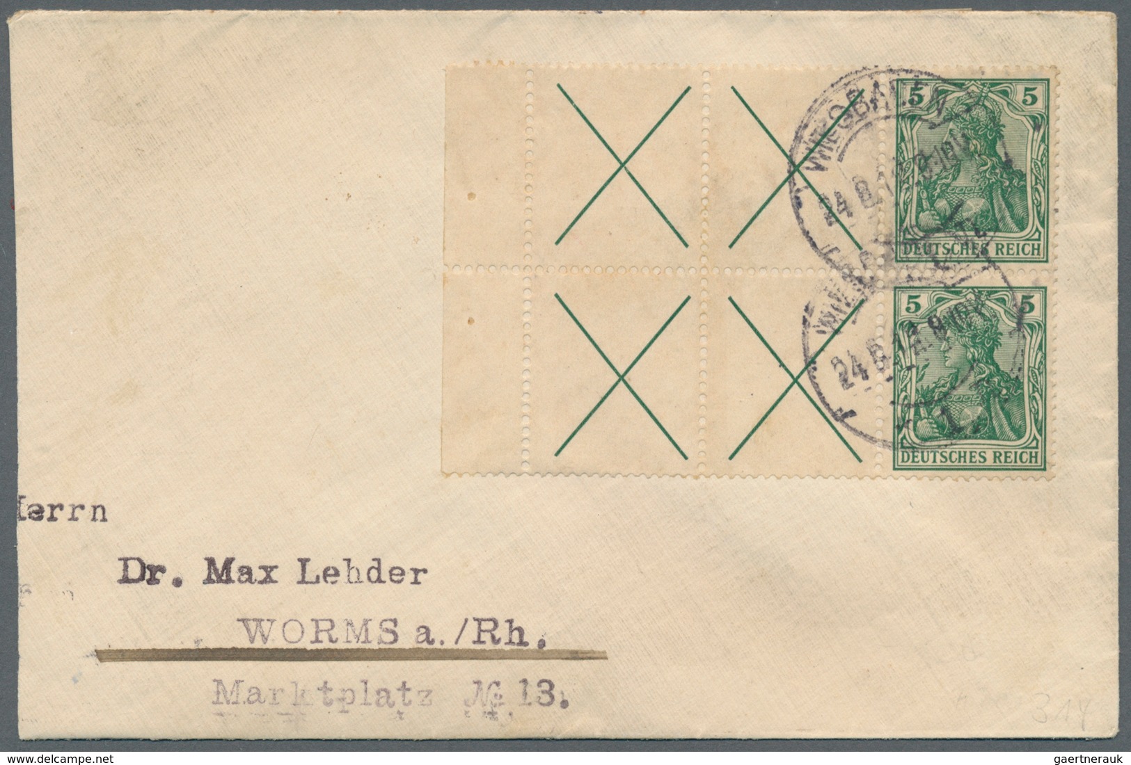 Deutsches Reich - Markenheftchenblätter: 1912, Germania-Heftchenblatt Nr. 7 Komplett Mit Dgz. Rand A - Postzegelboekjes