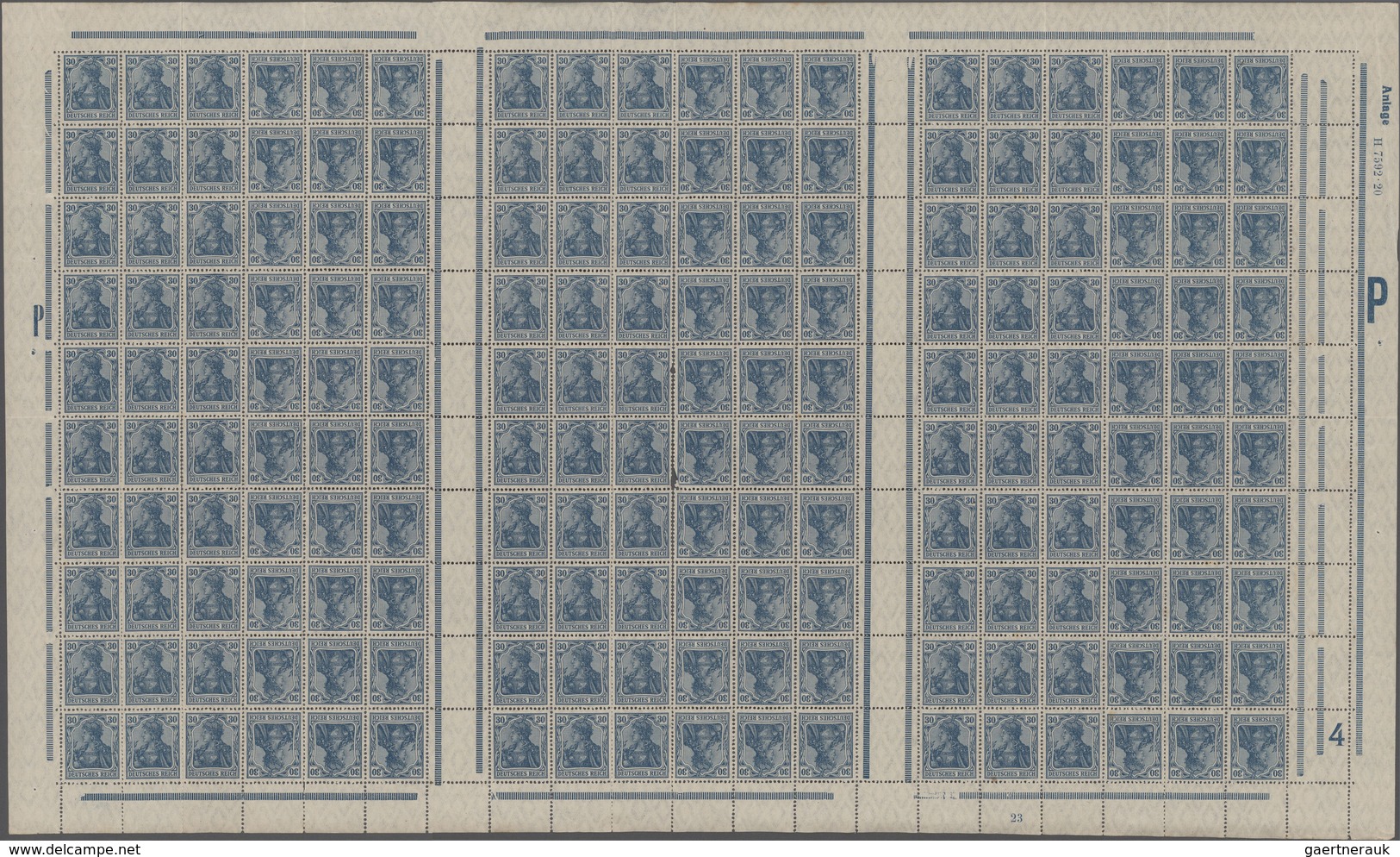 Deutsches Reich - Markenheftchenbogen: 1921, "30 Und 60 Pfg. Germania", Postfrische MHB Mit Größeren - Markenheftchen