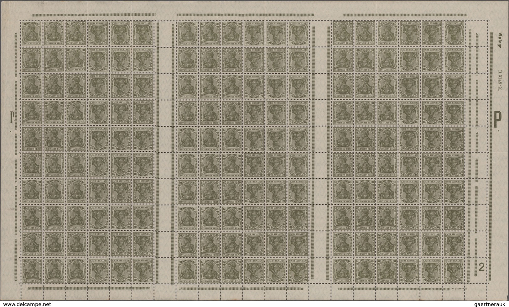 Deutsches Reich - Markenheftchenbogen: 1921, "30 Und 60 Pfg. Germania", Postfrische MHB Mit Größeren - Postzegelboekjes