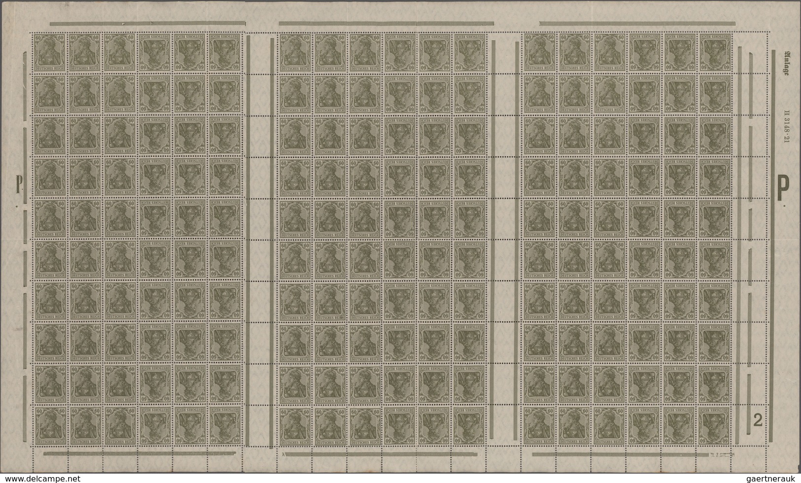 Deutsches Reich - Markenheftchenbogen: 1921, "30 Und 60 Pfg. Germania", Postfrische MHB Mit Größeren - Markenheftchen