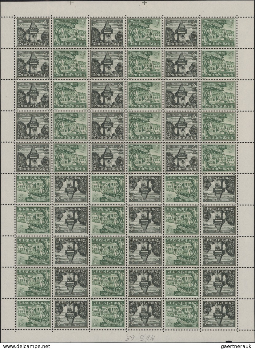 Deutsches Reich - Markenheftchenbogen: 1936-40, "Winterhilfe", Alle Markenheftchenbogen Komplett, Po - Booklets