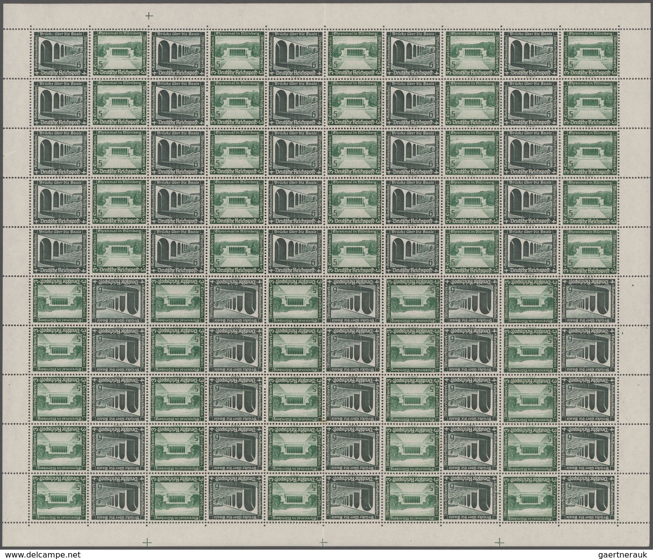 Deutsches Reich - Markenheftchenbogen: 1936-40, "Winterhilfe", alle Markenheftchenbogen komplett, po