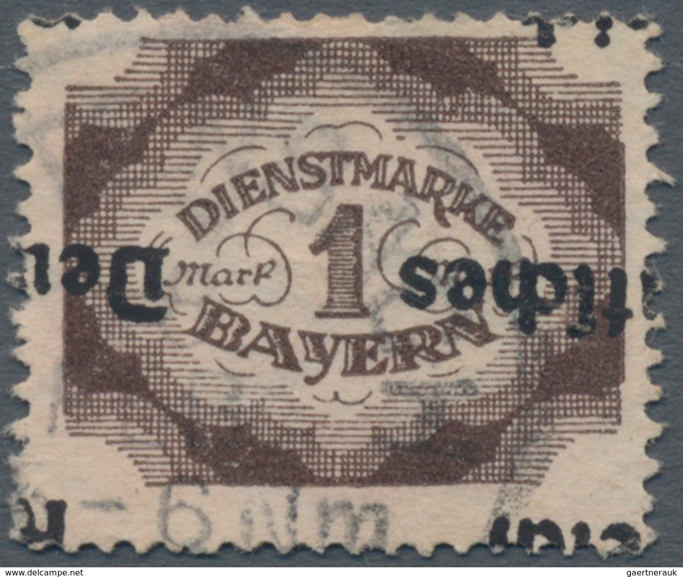 Deutsches Reich - Dienstmarken: 1920, Abschiedsausgabe 1 M. Schwärzlichsiena Mit KOPFSTEHENDEM Und S - Dienstzegels