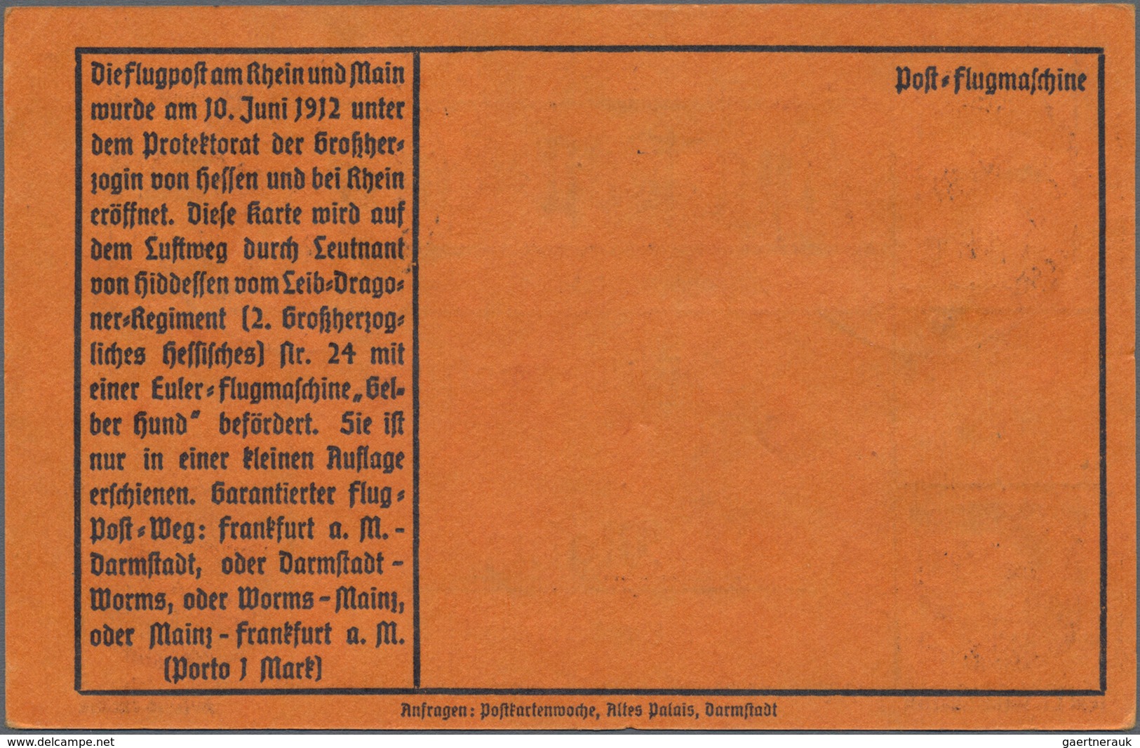 Deutsches Reich - Halbamtliche Flugmarken: 1912, Flugpostmarke 10 Pf. "Gelber Hund", 2 Exemplare, Je - Luft- Und Zeppelinpost