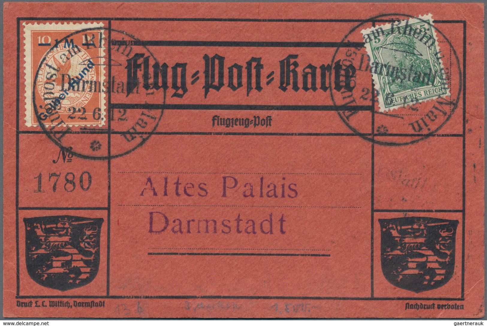 Deutsches Reich - Halbamtliche Flugmarken: 1912, Flugpostmarke 10 Pf. "Gelber Hund", 3 Exemplare Auf - Airmail & Zeppelin