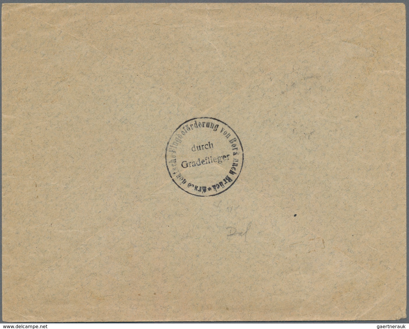 Deutsches Reich - Halbamtliche Flugmarken: 1912, Bork-Brück, Gezähnte Flugpostmarke (kl. Aufklebewel - Airmail & Zeppelin