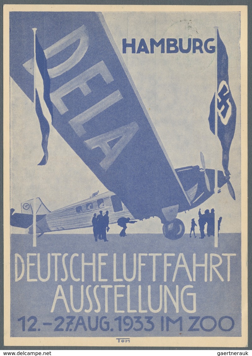 Deutsches Reich - Halbamtliche Flugmarken: 1933, "30 Pfg. Ballonmarke In Allen Drei Farben Je Mit PL - Luchtpost & Zeppelin