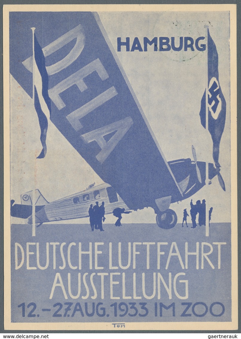Deutsches Reich - Halbamtliche Flugmarken: 1933, "30 Pfg. Ballonmarke In Allen Drei Farben Je Mit PL - Luchtpost & Zeppelin