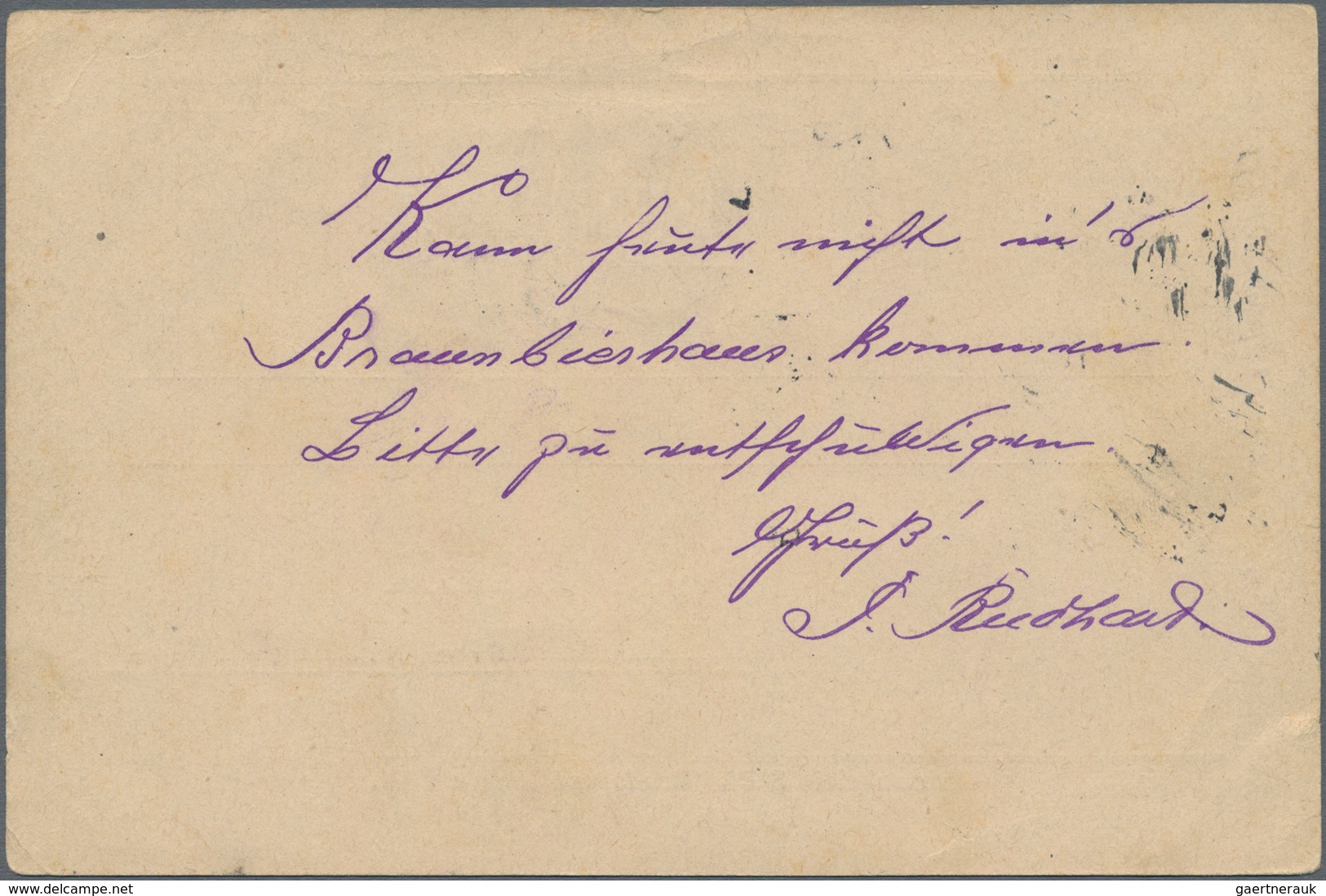 Deutsches Reich - Privatpost (Stadtpost): BAMBERG: 1896, Ganzsachenkarte 2 Pfg., Die Versehentlich I - Private & Local Mails