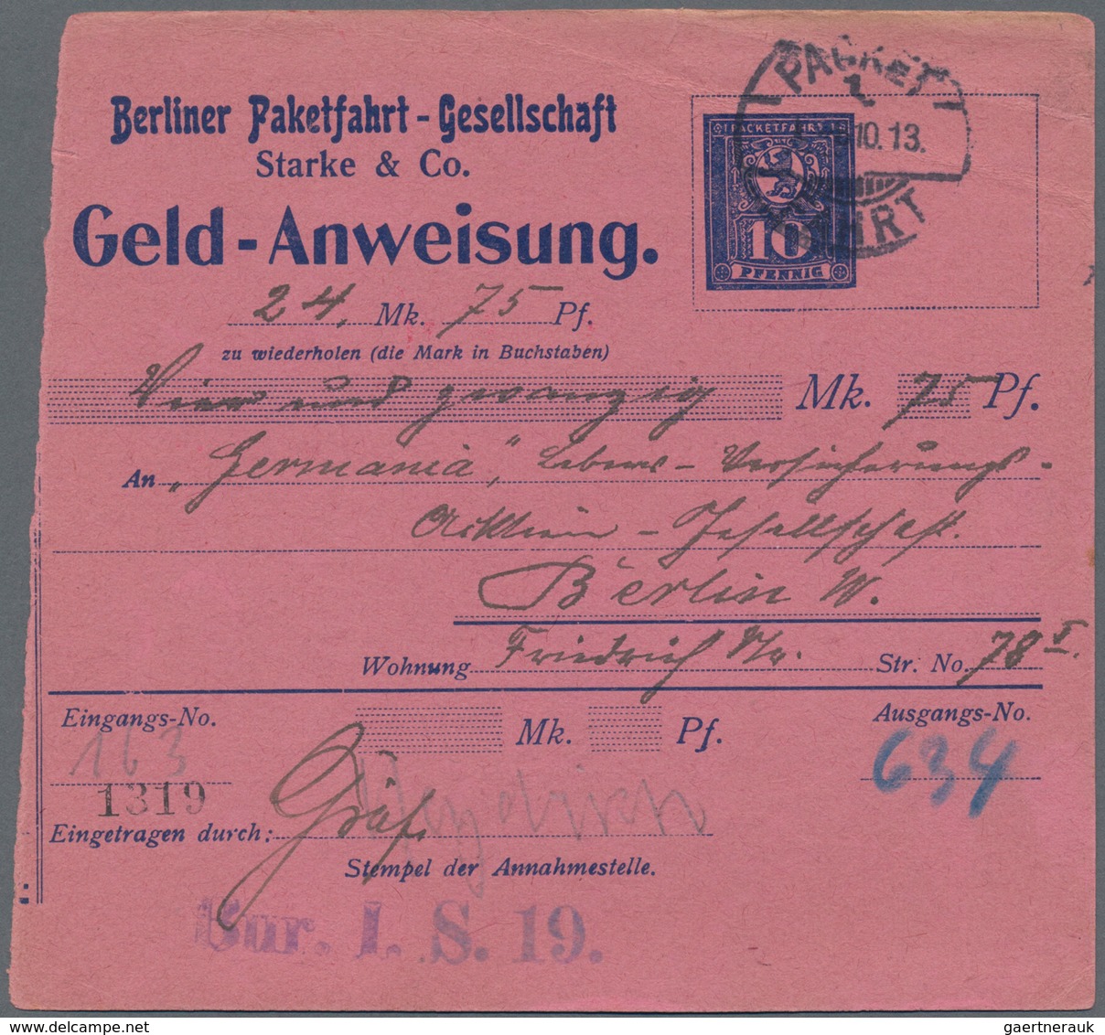 Deutsches Reich - Privatpost (Stadtpost): BERLIN, PAKETFAHRT: 1885, Paketmarke (15 Pf) Rot Für Großa - Private & Local Mails