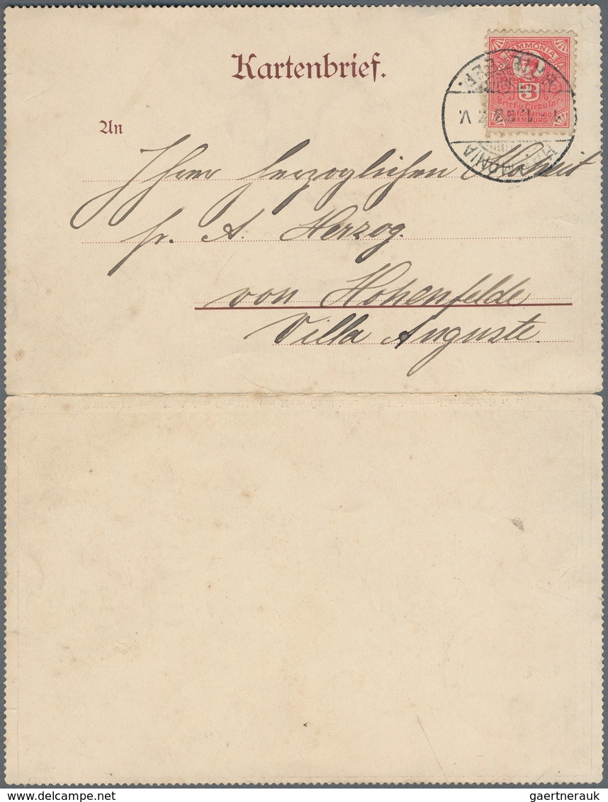 Deutsches Reich - Privatpost (Stadtpost): HAMBURG - Hammonia: 1893, 3 Pf Karminrosa Auf Doppelkarte - Private & Local Mails