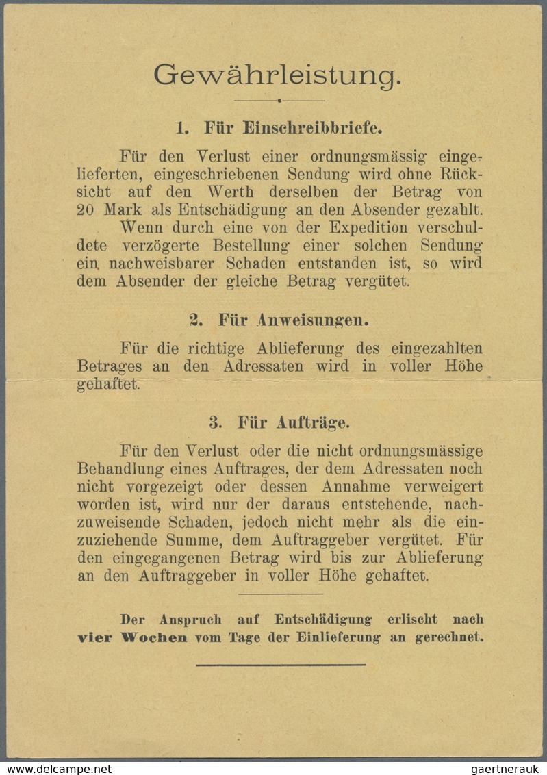 Deutsches Reich - Privatpost (Stadtpost): HANNOVER, MERCUR: 1896/99, Posteinlieferungsschein über 1 - Private & Local Mails