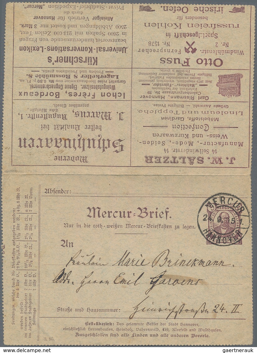 Deutsches Reich - Privatpost (Stadtpost): HANNOVER, MERCUR: 1895, 3 (Pf) Stadtdirector Haltenhoff, G - Private & Local Mails