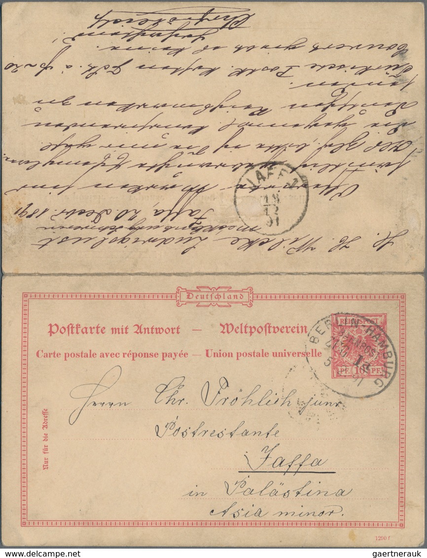 Deutsches Reich - Ganzsachen: 1891, 10/10 Pf K/A Antwortdoppelkarte, Zusammenhängend Hin- Und Zurück - Sonstige & Ohne Zuordnung