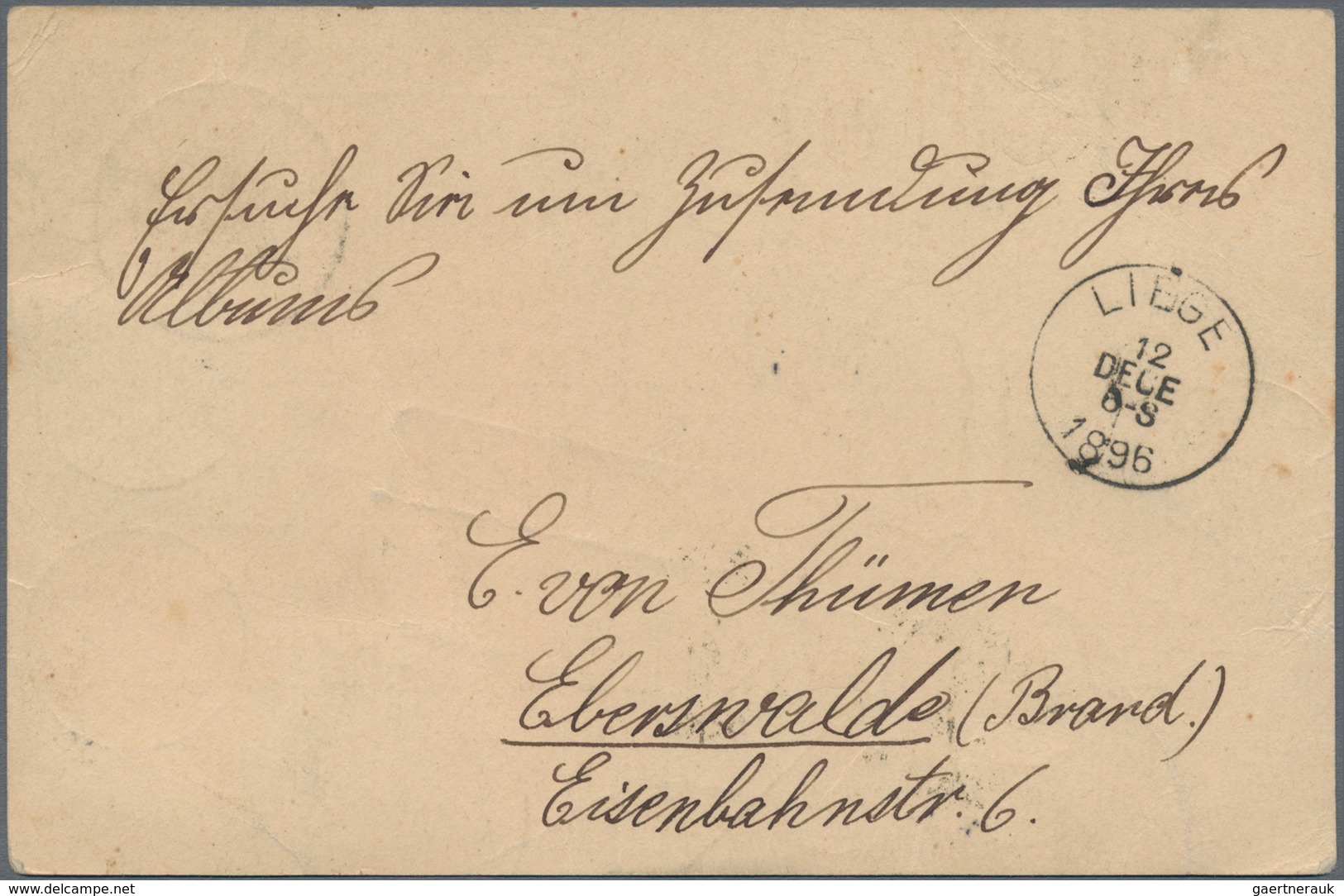 Deutsches Reich - Ganzsachen: 1896, Gebrauchte Ganzsachenkarte Krone 5 Pfennig Grün Von Eberswalde N - Andere & Zonder Classificatie