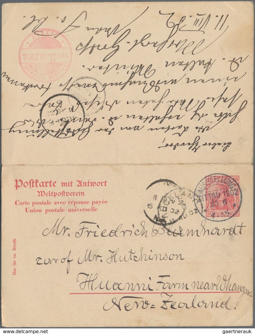 Deutsches Reich - Ganzsachen: 1902, Bedarfs- Und Portogerecht Doppelt Verwendete Ganzsachenkarte Mit - Other & Unclassified