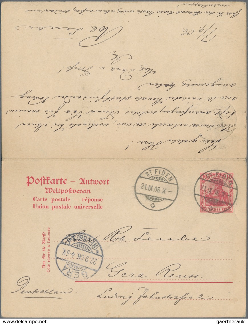 Deutsches Reich - Ganzsachen: 1906, Bedarfs- Und Portogerecht Doppelt Verwendete Ganzsachenkarte Von - Sonstige & Ohne Zuordnung