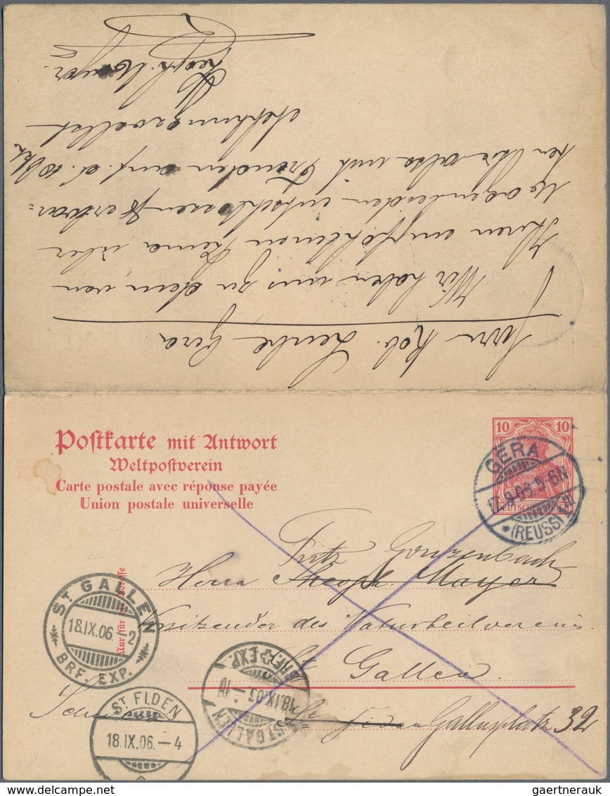 Deutsches Reich - Ganzsachen: 1906, Bedarfs- Und Portogerecht Doppelt Verwendete Ganzsachenkarte Von - Sonstige & Ohne Zuordnung