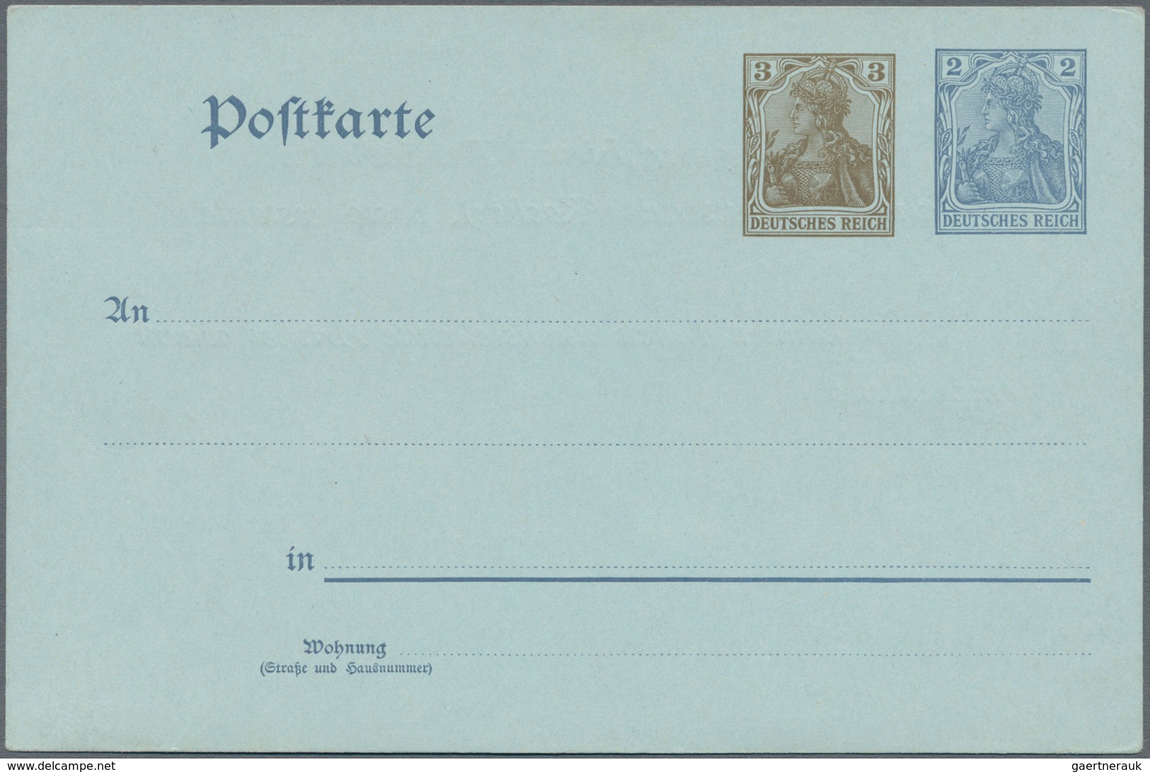 Deutsches Reich - Ganzsachen: 1906, Ungebrauchte Ganzsachenpostkarte Wst. Germania 3 (Pf) Braun Nebe - Sonstige & Ohne Zuordnung