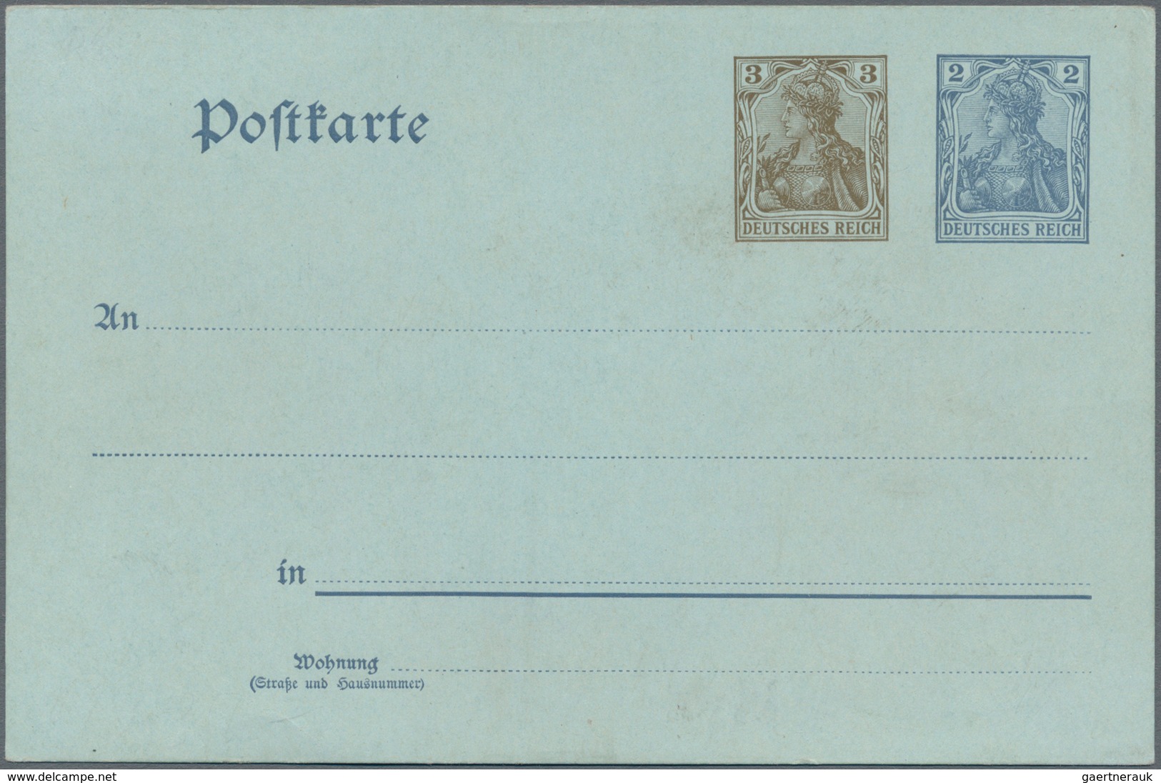 Deutsches Reich - Ganzsachen: 1906, Ungebrauchte Ganzsachenpostkarte Wst. Germania 3 (Pf) Braun Nebe - Other & Unclassified