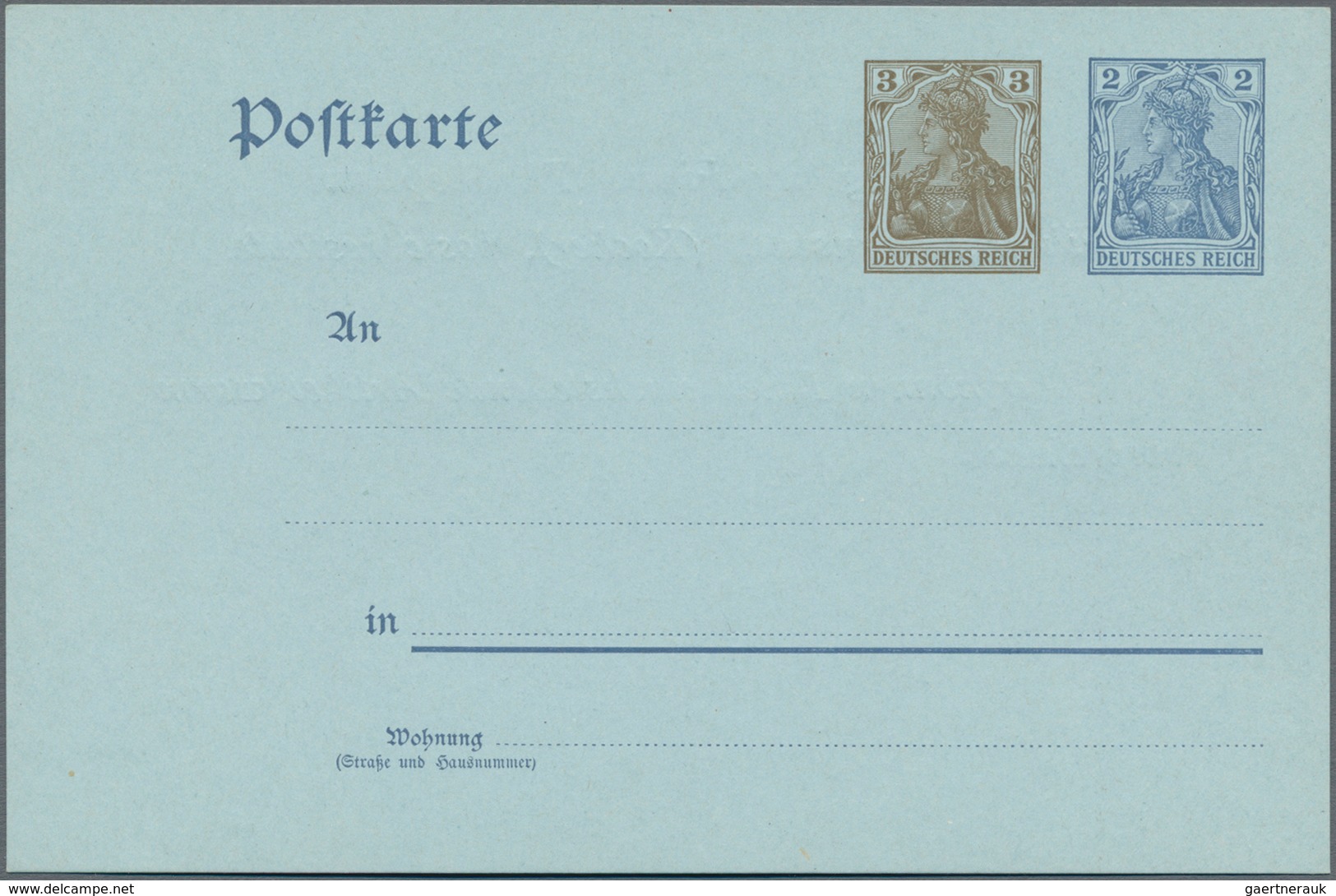 Deutsches Reich - Ganzsachen: 1906, Ungebrauchte Ganzsachenpostkarte Wst. Germania 3 (Pf) Braun Nebe - Other & Unclassified