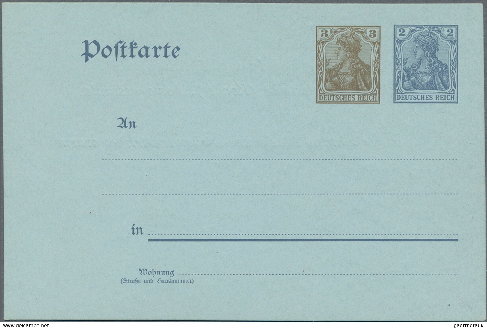 Deutsches Reich - Ganzsachen: 1906, Ungebrauchte Ganzsachenpostkarte Wst. Germania 3 (Pf) Braun Nebe - Andere & Zonder Classificatie