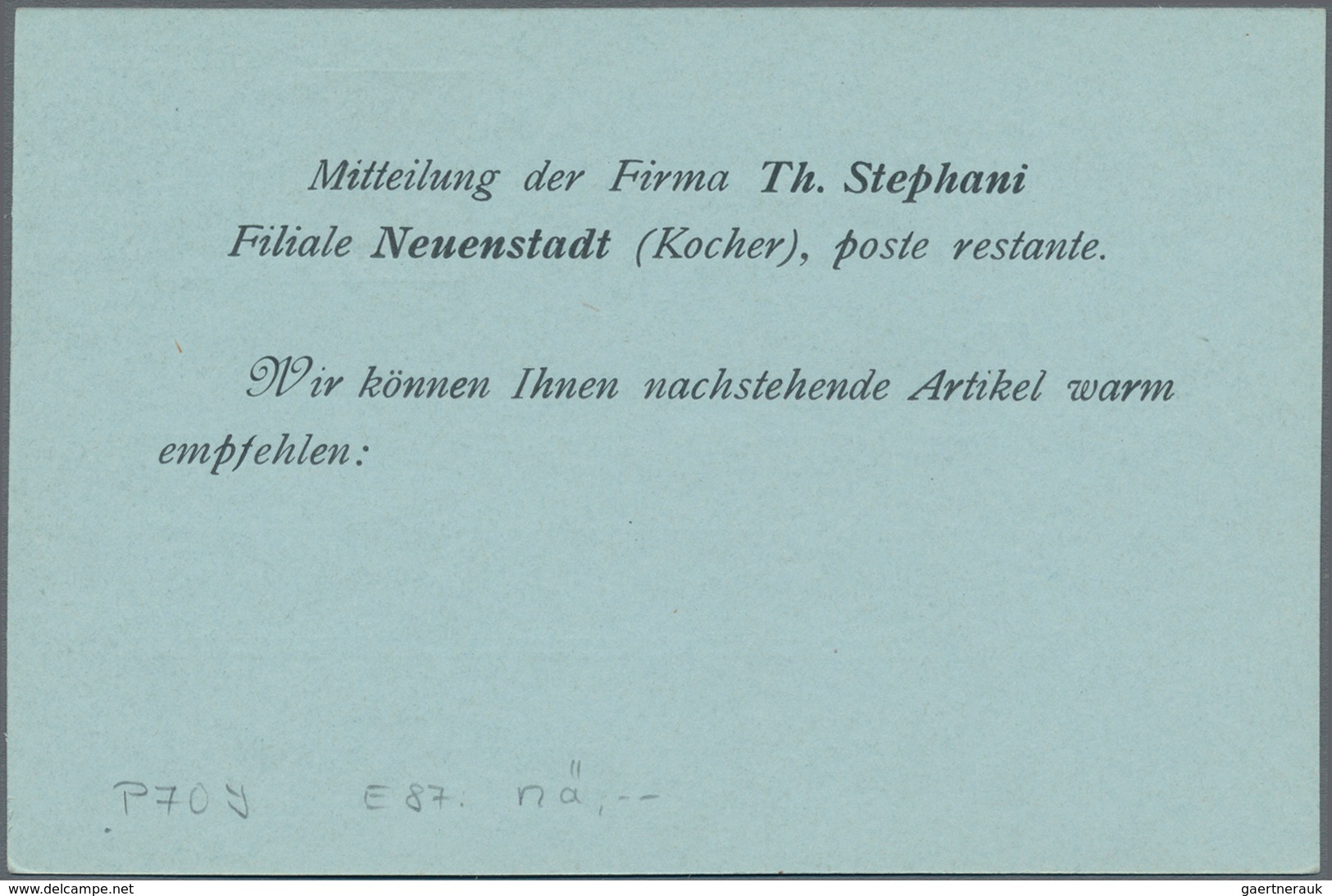 Deutsches Reich - Ganzsachen: 1906, Ungebrauchte Ganzsachenpostkarte Wst. Germania 3 (Pf) Braun Nebe - Other & Unclassified