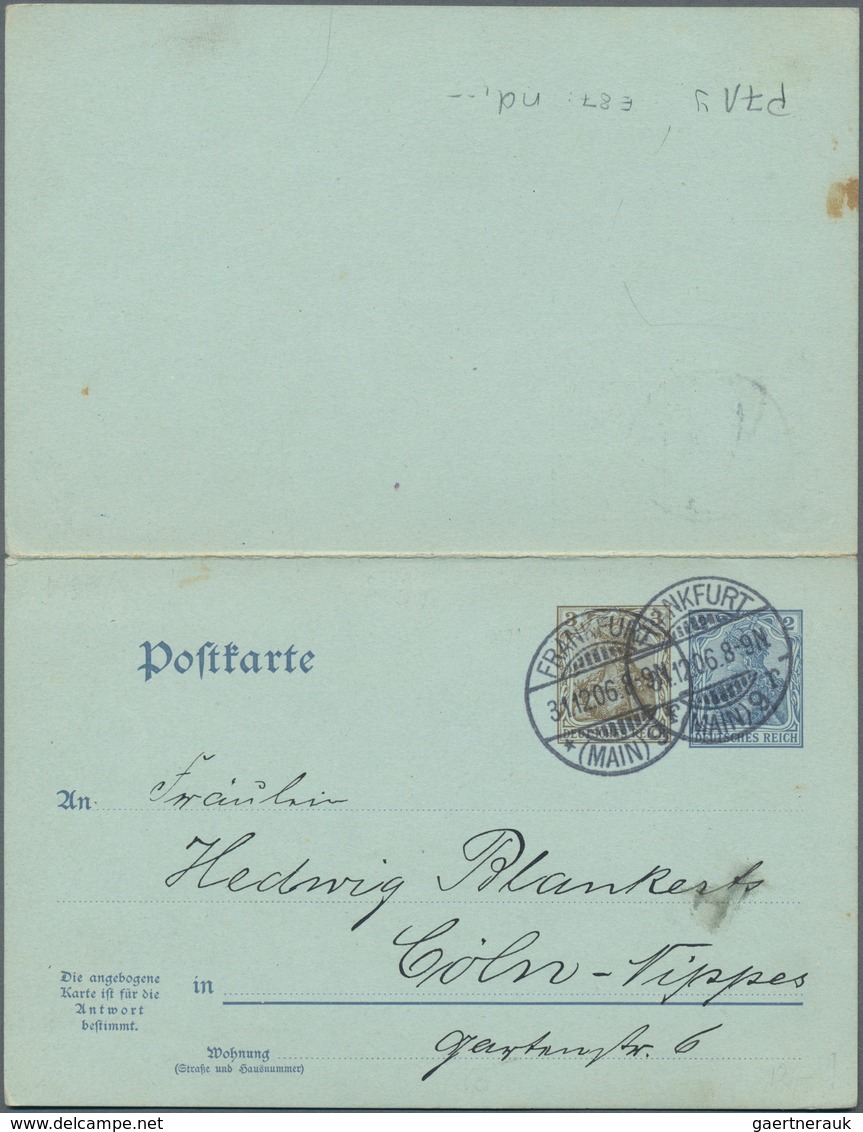 Deutsches Reich - Ganzsachen: 1906, Bedarfs- Und Portogerecht Gebrauchte Ganzsachenpostkarte Mit Bez - Other & Unclassified