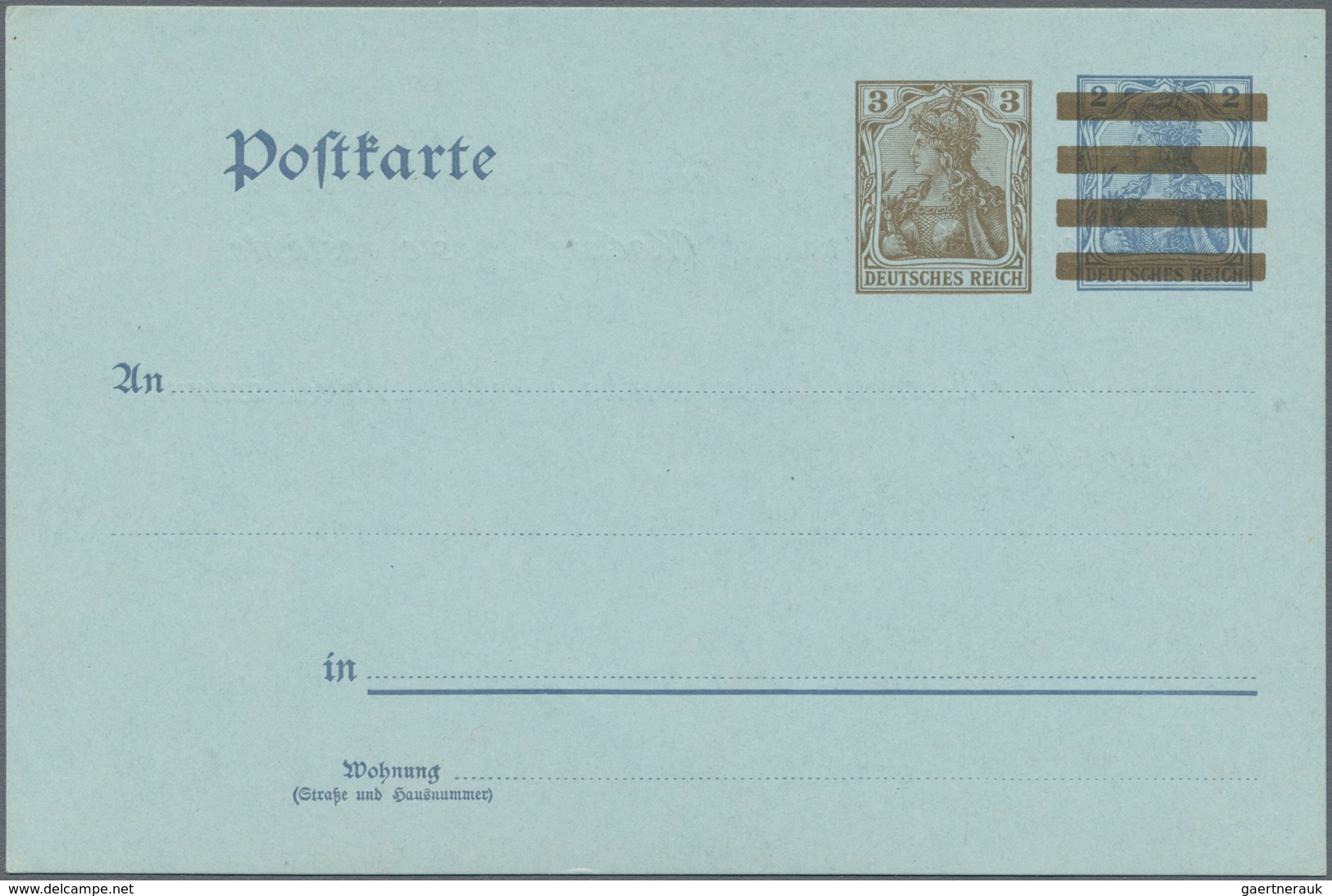 Deutsches Reich - Ganzsachen: 1908, Ungebrauchte Ganzsachenpostkarte Wst. Germania 3 (Pf) Braun Nebe - Other & Unclassified