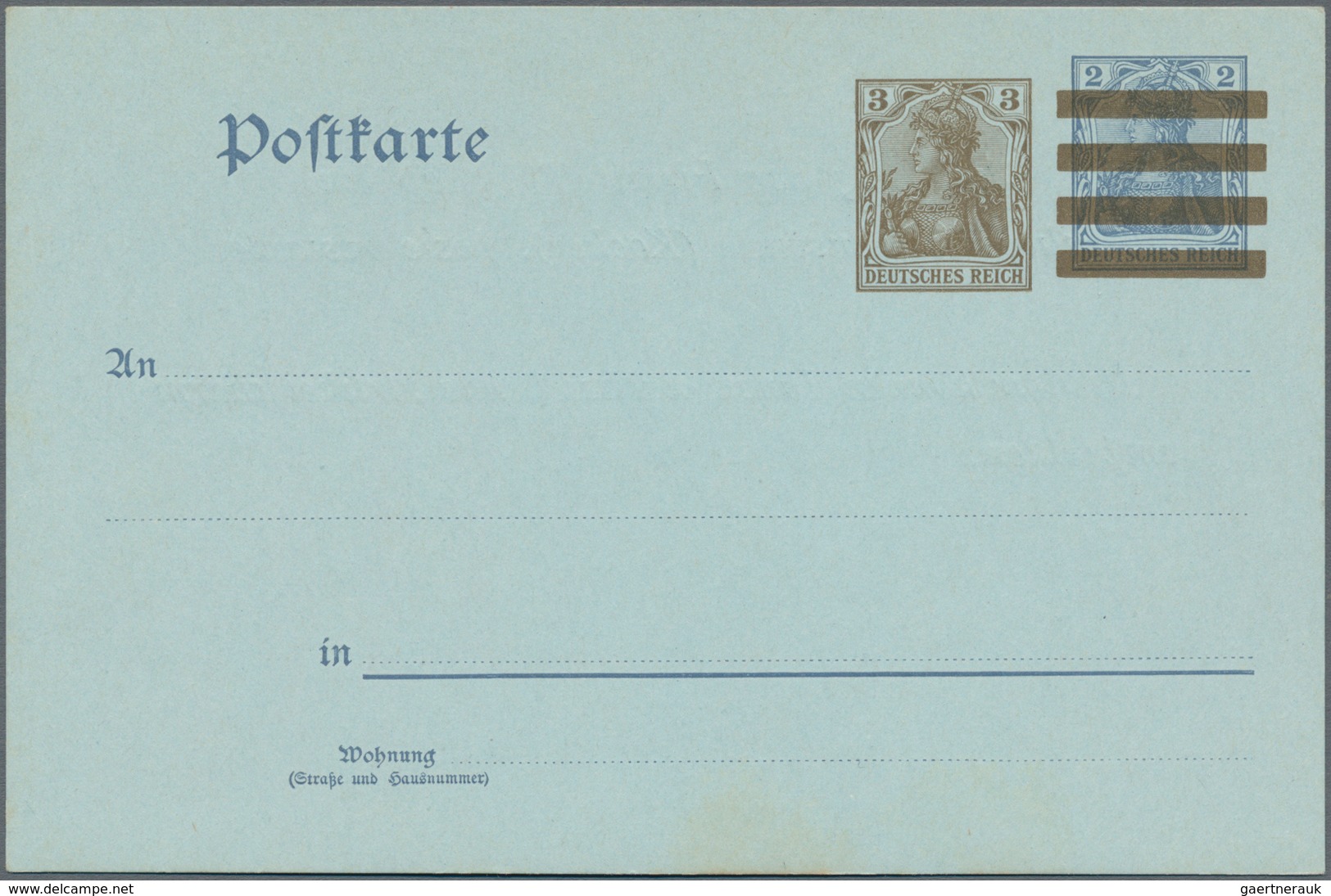 Deutsches Reich - Ganzsachen: 1908, Ungebrauchte Ganzsachenkarte 3 Pfennig Germania Braun Neben 2 Pf - Andere & Zonder Classificatie