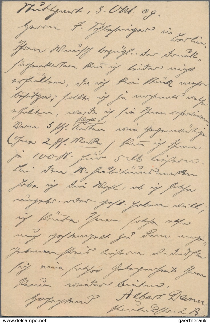 Deutsches Reich - Ganzsachen: 1909/1911. Set Mit 5 Aufbrauchkarten 3 Pf Neben 2 Pf Germania (frühere - Other & Unclassified