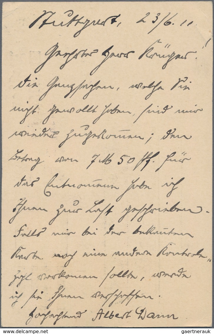 Deutsches Reich - Ganzsachen: 1909/1911. Set mit 5 Aufbrauchkarten 3 Pf neben 2 Pf Germania (frühere