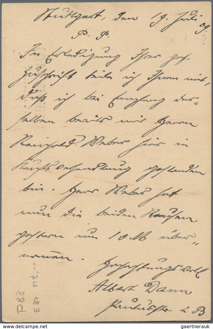 Deutsches Reich - Ganzsachen: 1909, Bedarfs- Und Portogerecht Gebrauchte Ganzsachenpostkarte Wst. Ge - Andere & Zonder Classificatie