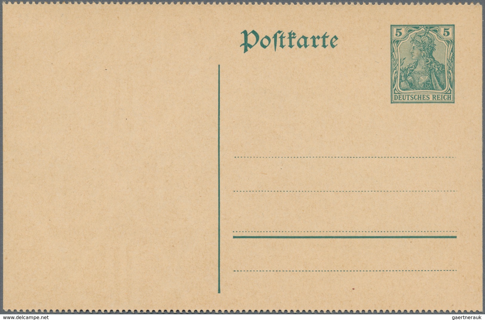 Deutsches Reich - Ganzsachen: 1910, Ungebrauchte, Beidseitig Gezähnte Ganzsachenpostkarte Wst. Germa - Sonstige & Ohne Zuordnung