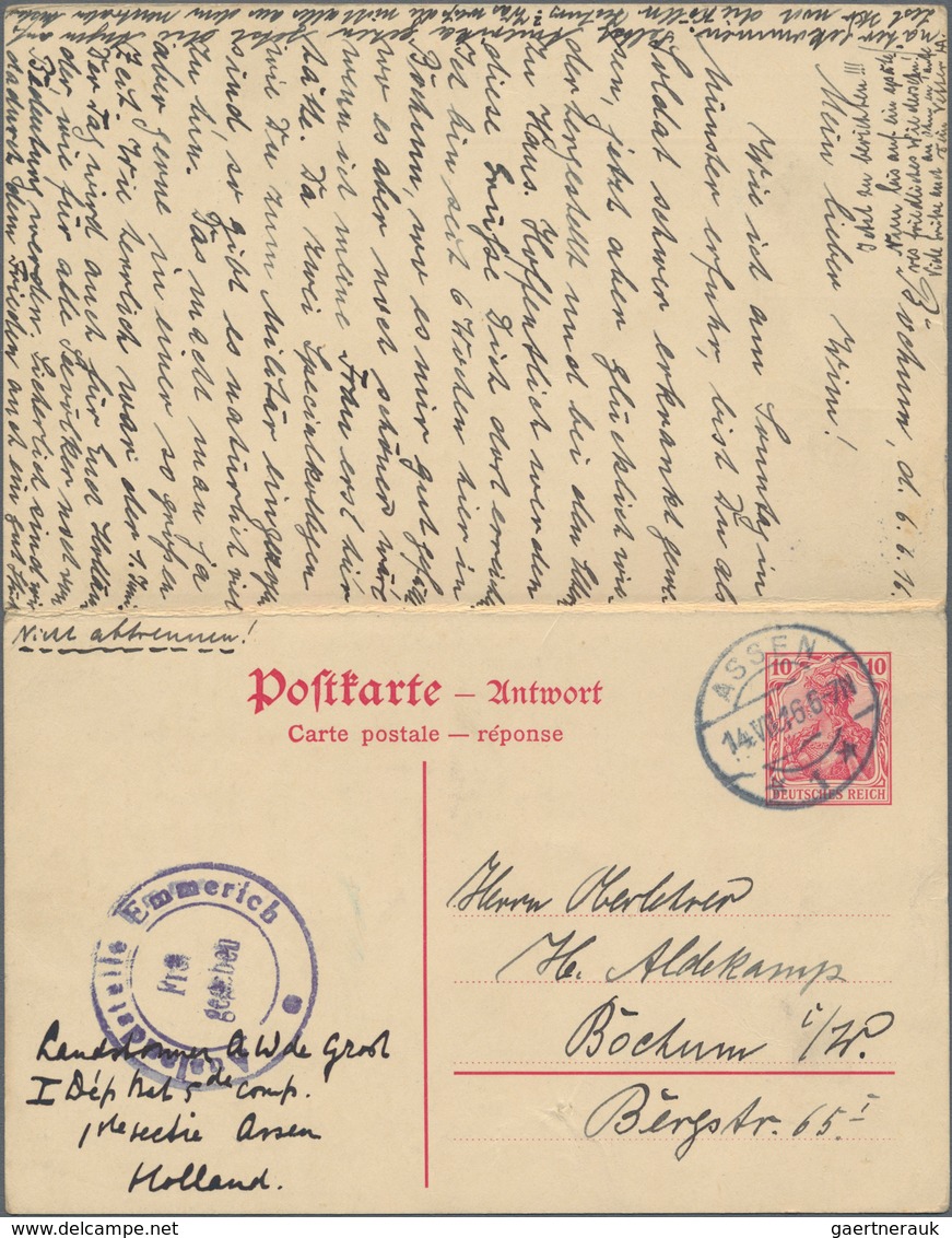 Deutsches Reich - Ganzsachen: 1910, Ganzsachenkarte Germania 10 Pfennig Rot Mit Anhängendem Antwortt - Sonstige & Ohne Zuordnung