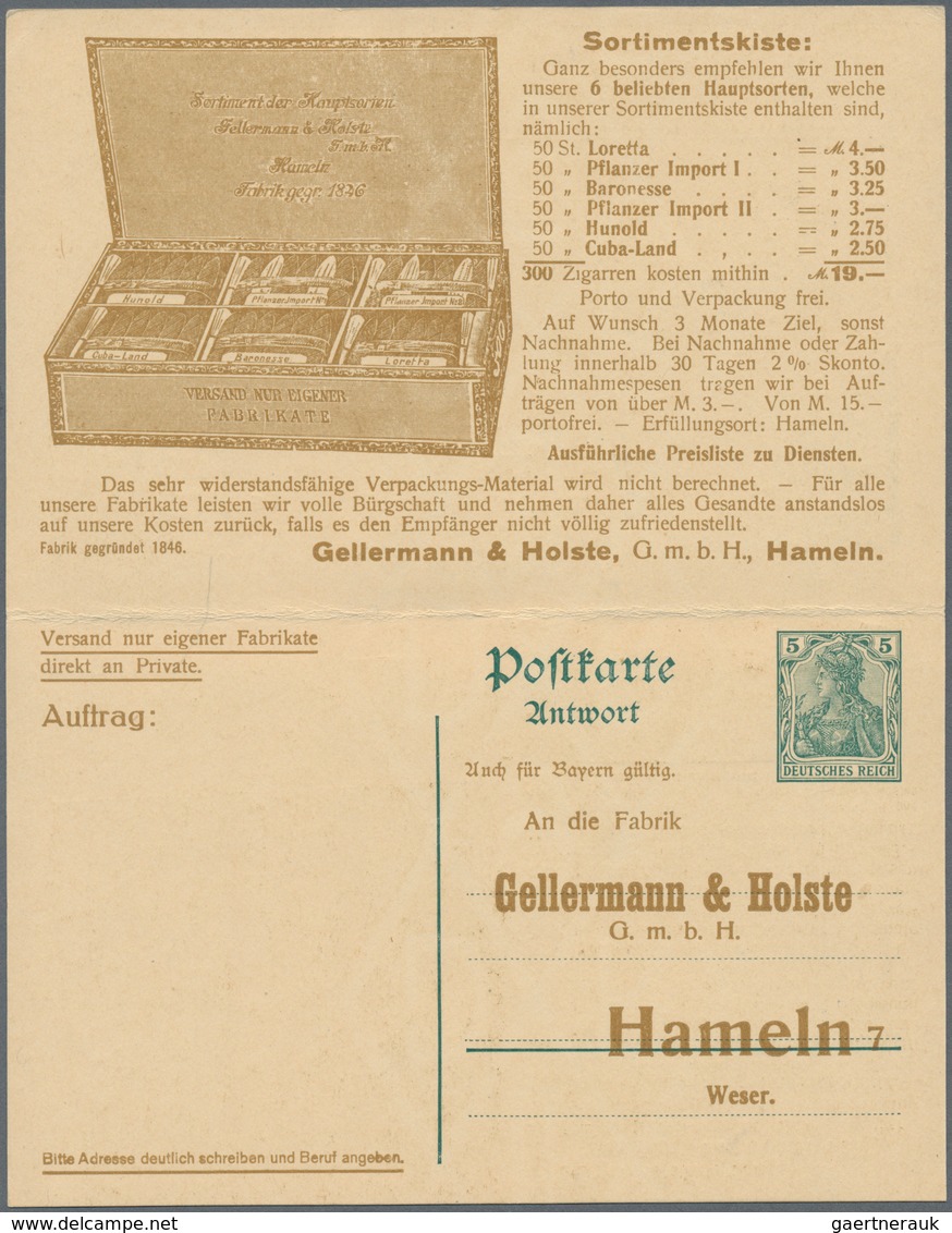 Deutsches Reich - Ganzsachen: 1912 (31.1.), Antwort-Postkarte Germania 5 Pf.+5 Pf. Grün Mit Beidseit - Other & Unclassified