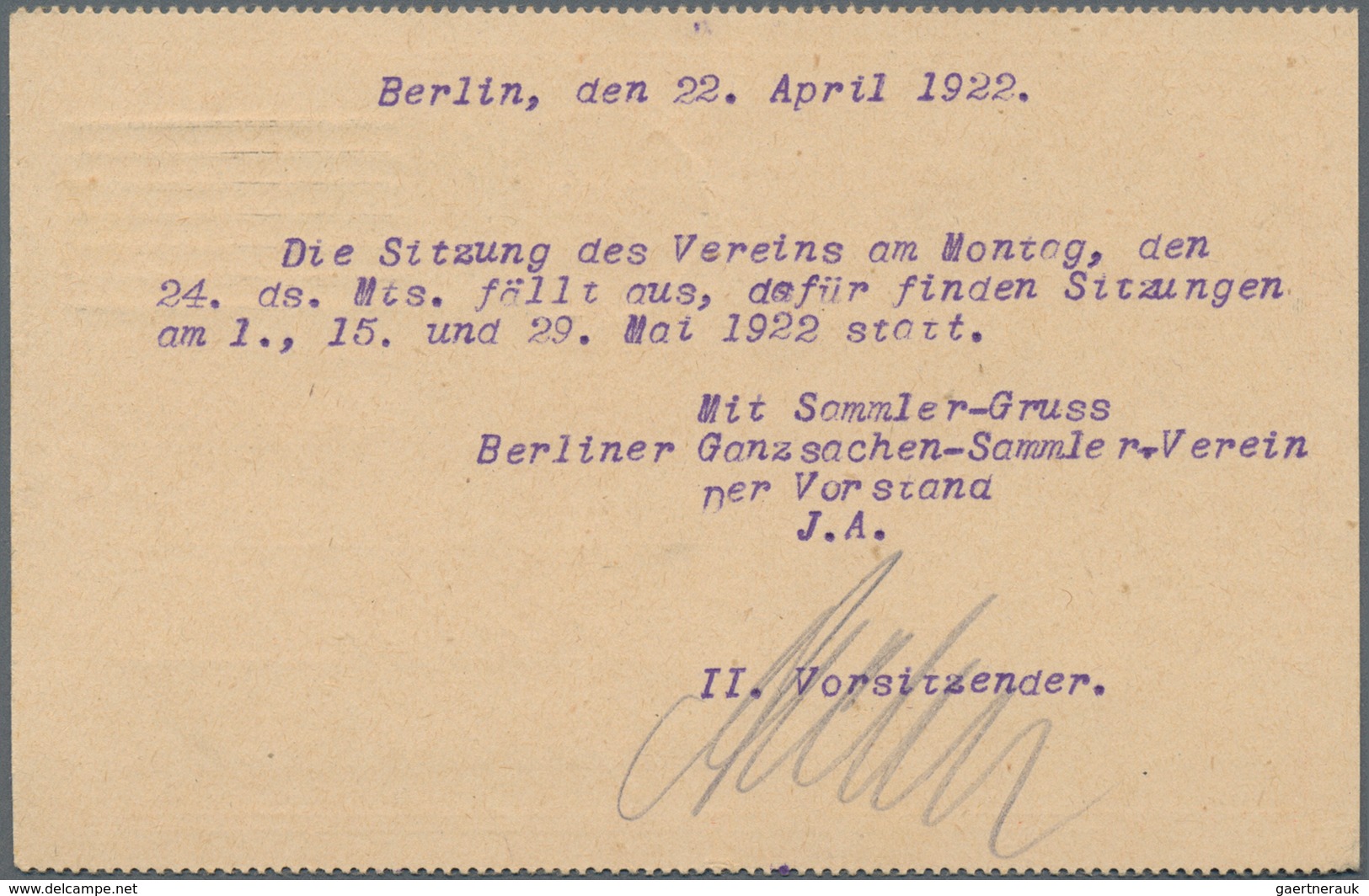 Deutsches Reich - Ganzsachen: 1922. Postkarte 35 Pf Grün Rosette Neben 40 Pf Rotorange Postreiter, G - Other & Unclassified