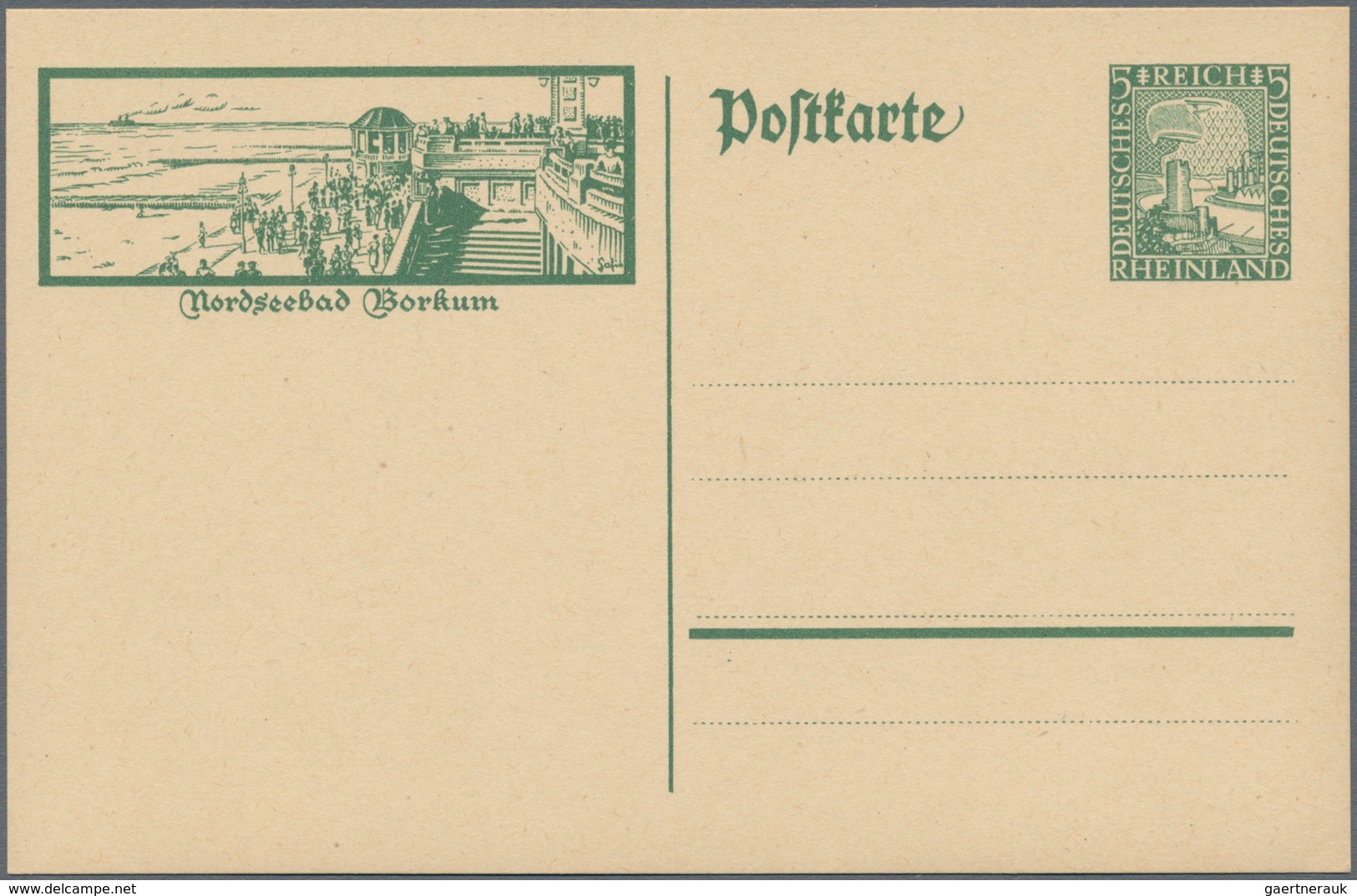 Deutsches Reich - Ganzsachen: 1925, Vier Ungebrauchte Ganzsachenbildpostkarten Wst. Rheinland 5 (Pf) - Sonstige & Ohne Zuordnung