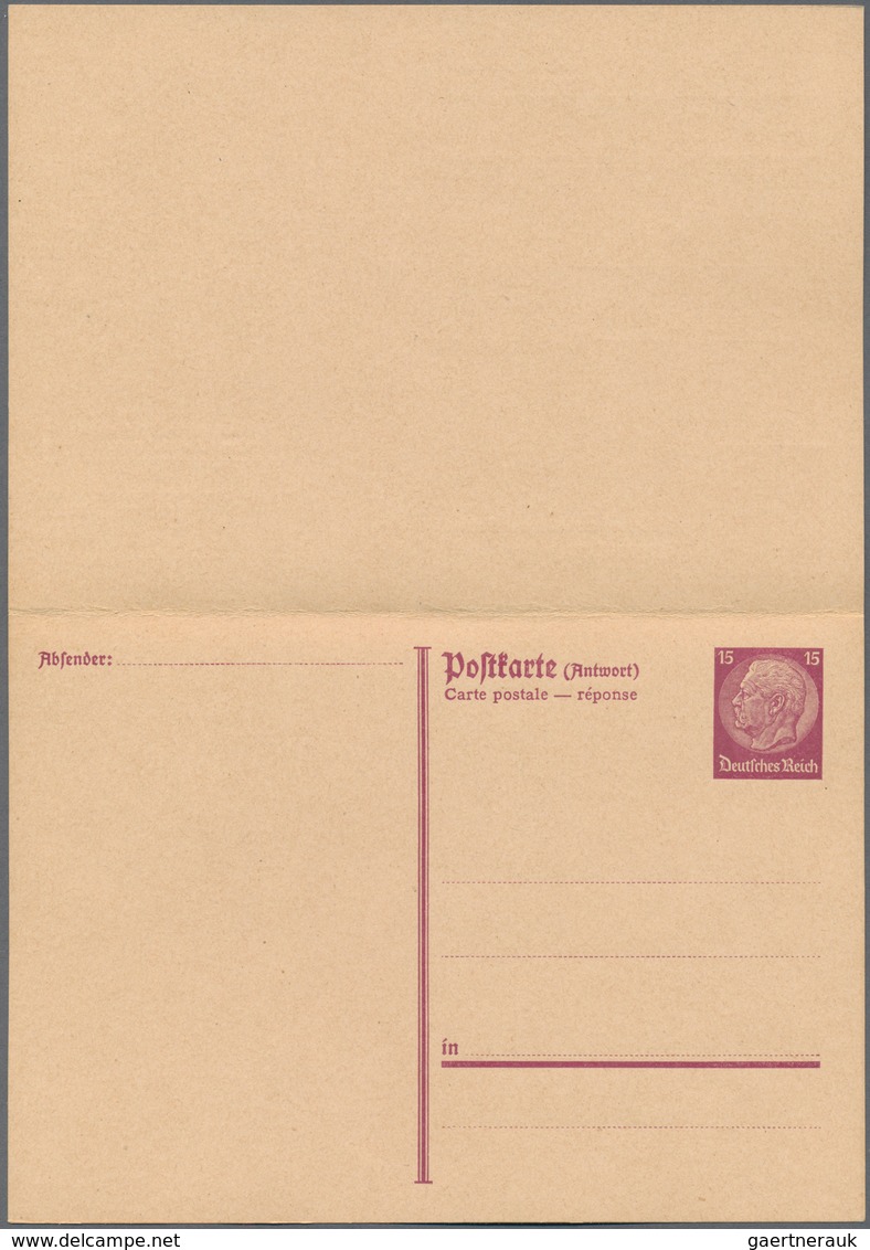 Deutsches Reich - Ganzsachen: 1933, Drei Ungebrauchte Ganzsachenpostkarte, Eine Gezähnte Karte Und E - Other & Unclassified