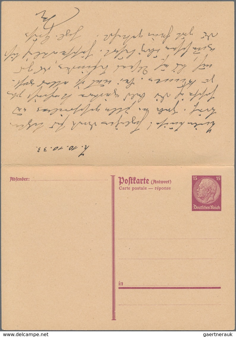 Deutsches Reich - Ganzsachen: 1933, Bedarfs- Und Portogerecht Verwendete Ganzsachenpostkarte Mit Bez - Sonstige & Ohne Zuordnung