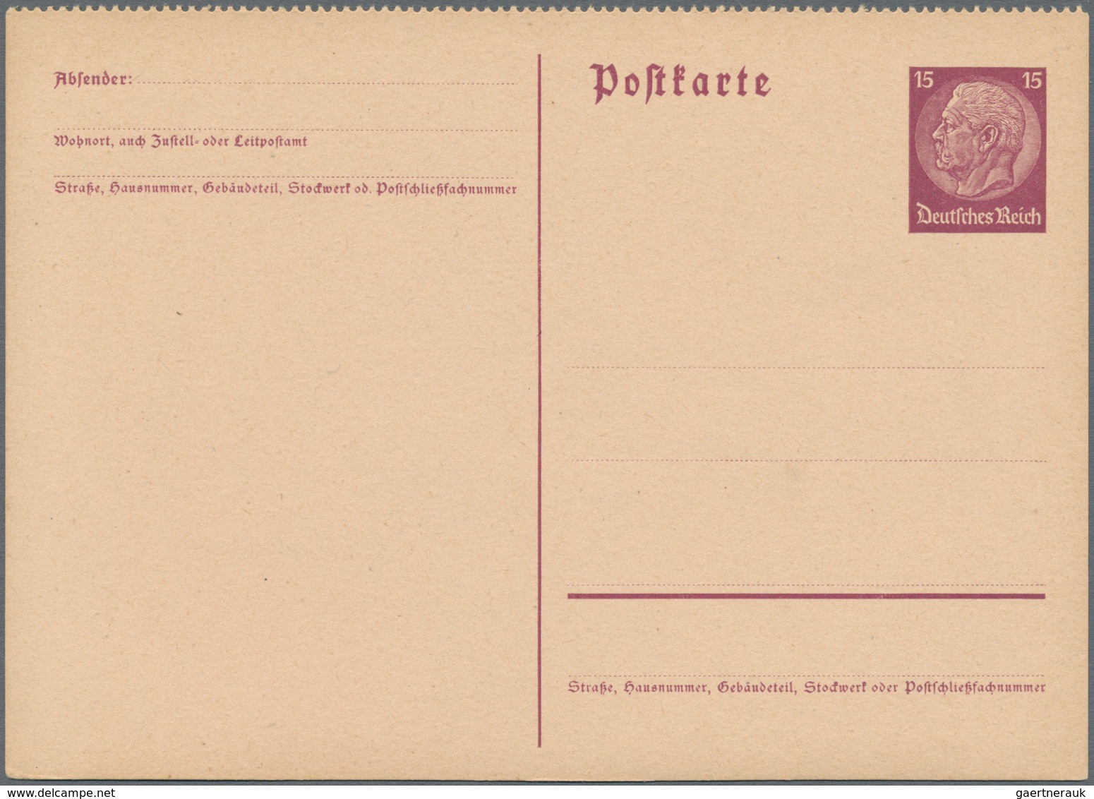 Deutsches Reich - Ganzsachen: 1933, Ungebrauchte Oben Gezähnte Ganzsachenpostkarte Vom Unterrand Wst - Other & Unclassified