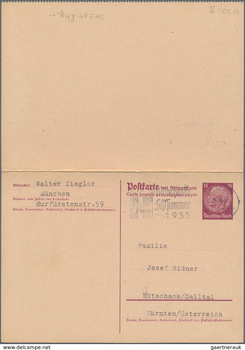 Deutsches Reich - Ganzsachen: 1935, Bedarfs- Und Portogerecht Verwendete Ganzsachenpostkarte Mit Bez - Other & Unclassified