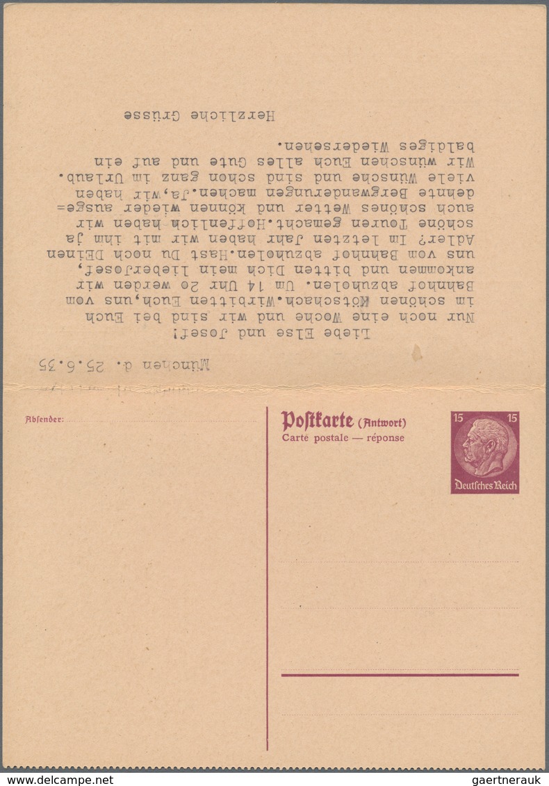 Deutsches Reich - Ganzsachen: 1935, Bedarfs- Und Portogerecht Verwendete Ganzsachenpostkarte Mit Bez - Sonstige & Ohne Zuordnung
