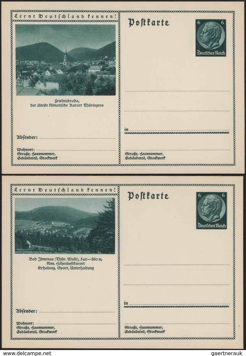 Deutsches Reich - Ganzsachen: 1934, Komplette Serie Von 9 Ungebrauchten Ganzsachenbildpostkarten Wst - Sonstige & Ohne Zuordnung