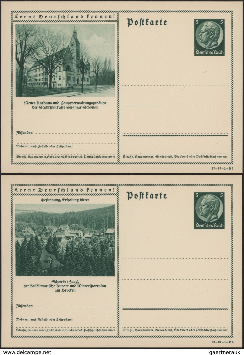 Deutsches Reich - Ganzsachen: 1934, Komplette Serie Von 9 Ungebrauchten Ganzsachenbildpostkarten Für - Sonstige & Ohne Zuordnung