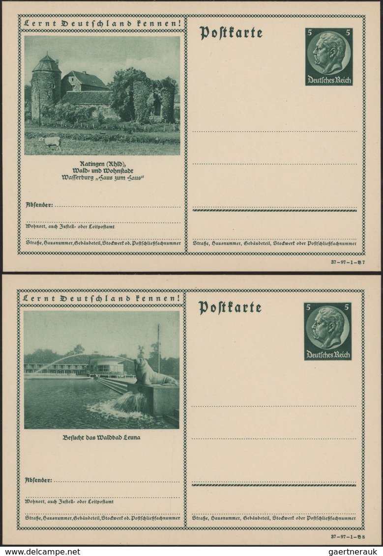 Deutsches Reich - Ganzsachen: 1934, Komplette Serie Von 9 Ungebrauchten Ganzsachenbildpostkarten Für - Sonstige & Ohne Zuordnung