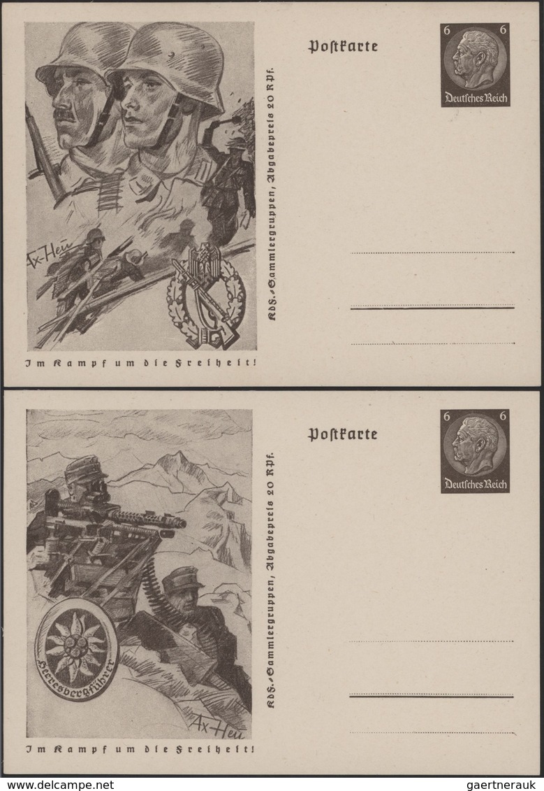 Deutsches Reich - Ganzsachen: 1941, Komplette Serie Von 8 Ganzsachenbildpostkarten Wst. Hindenburg M - Other & Unclassified