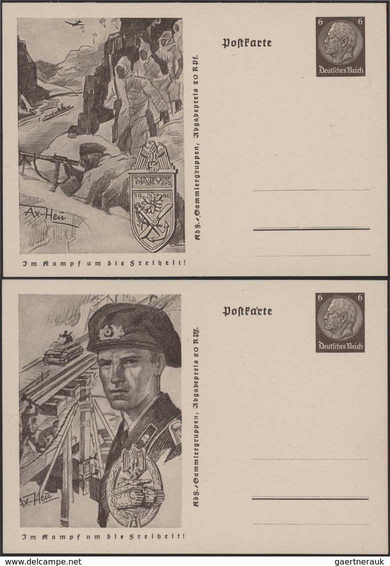 Deutsches Reich - Ganzsachen: 1941, Komplette Serie Von 8 Ganzsachenbildpostkarten Wst. Hindenburg M - Other & Unclassified