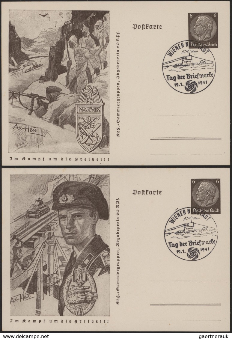 Deutsches Reich - Ganzsachen: 1941, Komplette Serie Von Ganzsachenbildpostkarten Wst. Hindenburg 6 ( - Other & Unclassified