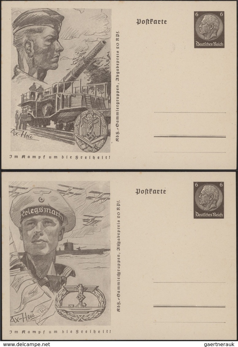 Deutsches Reich - Ganzsachen: 1941, Komplette Serie Von 8 Ganzsachenbildpostkarten Wst. Hindenburg M - Andere & Zonder Classificatie